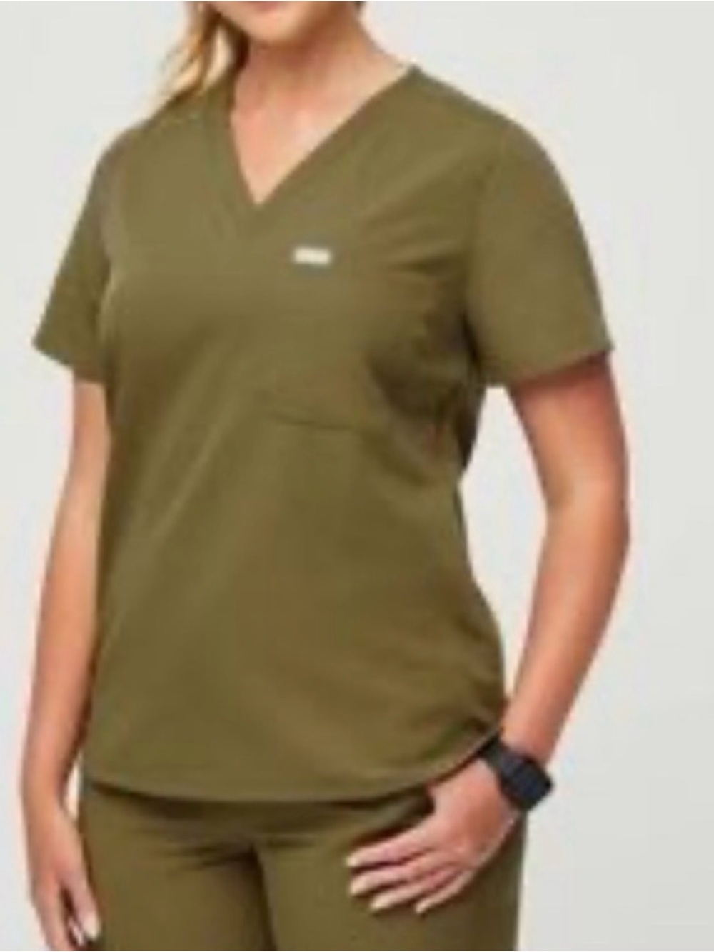 Figs Catarina One Pocket Scrub Top in Martini Olive Limited Edition Size XS